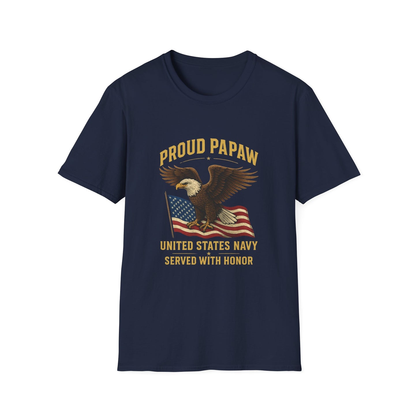 Proud Papaw Eagle United States Navy T-Shirt | Patriotic Veteran Shirt