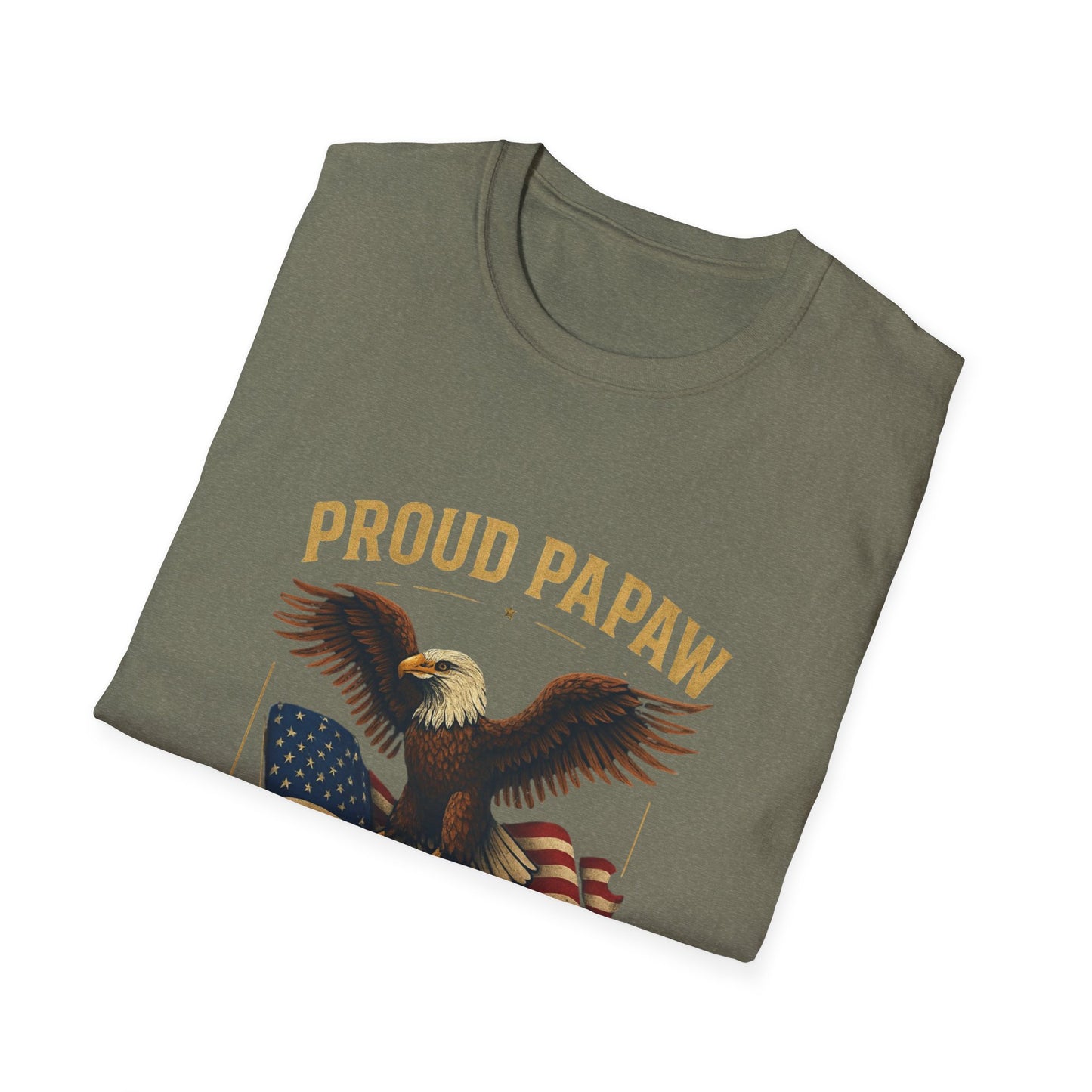 Proud Papaw Eagle with American Flag T-Shirt | Served with Honor, Air Force Theme