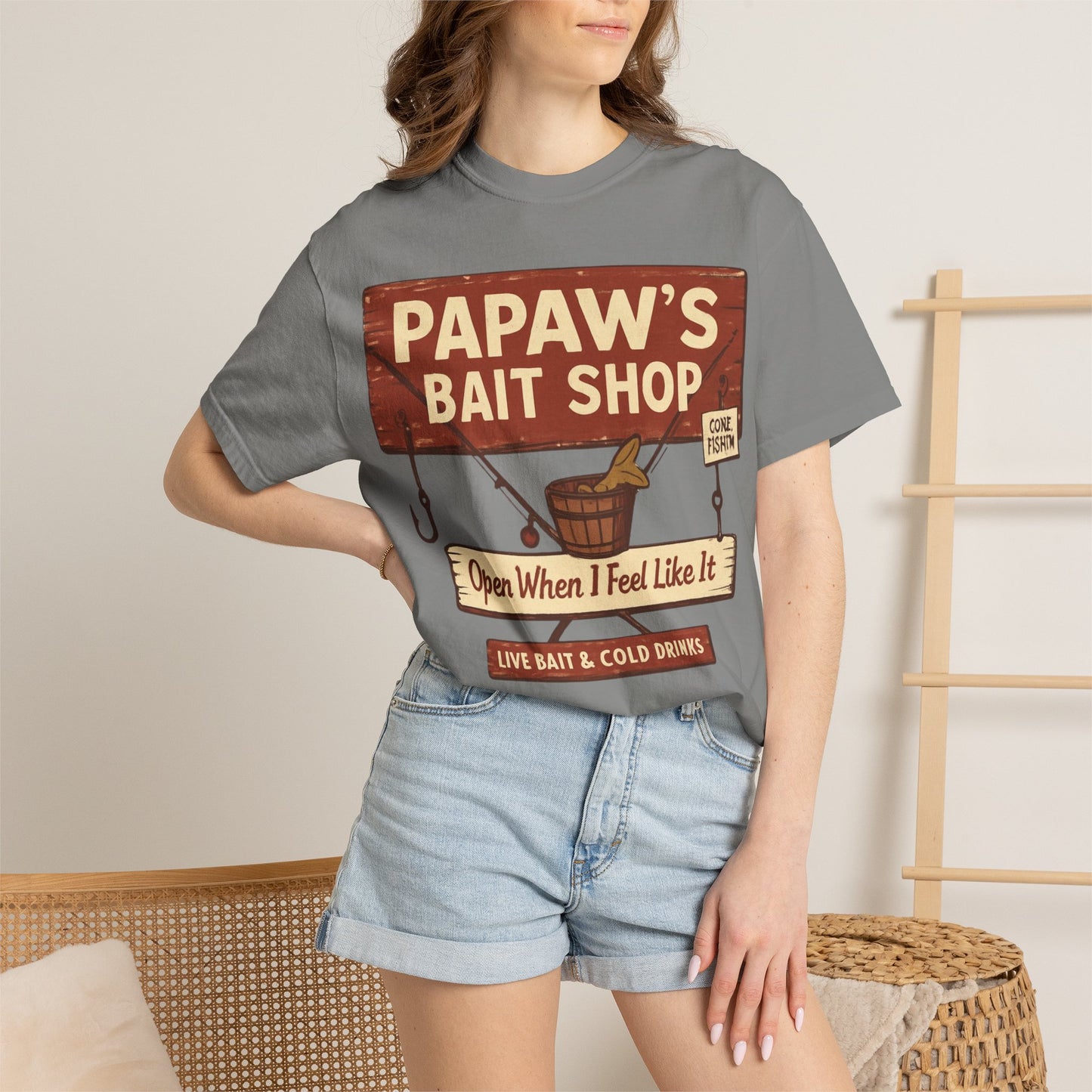 Papaw's Bait Shop sign T-Shirt | Fishing vintage sign, Live bait & cold drinks