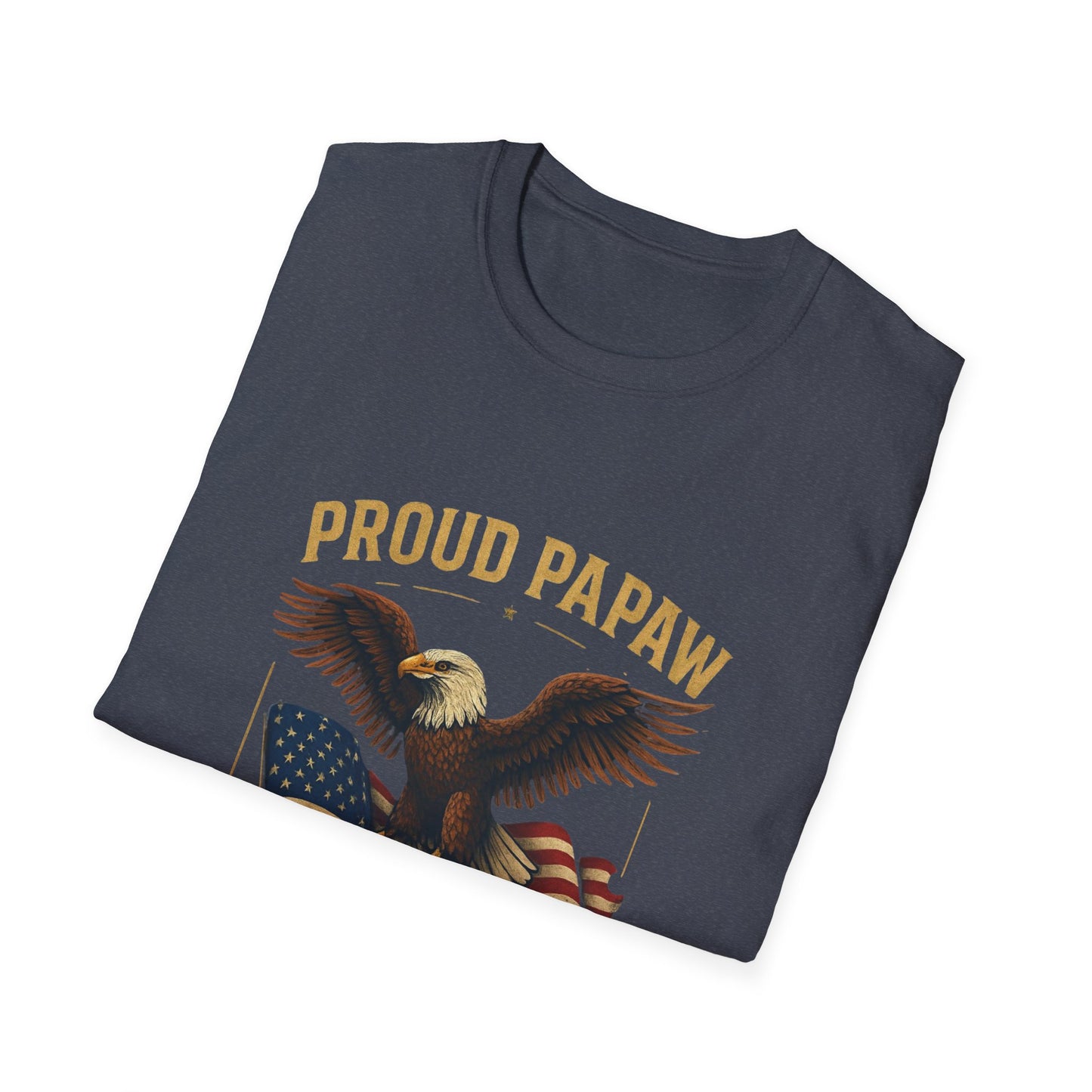 Proud Papaw Eagle with American Flag T-Shirt | Served with Honor, Air Force Theme
