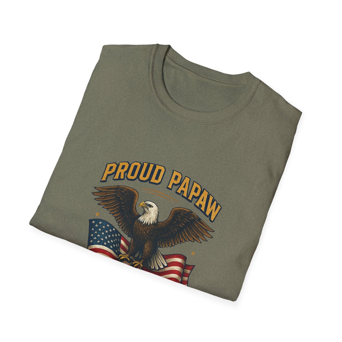 Proud Papaw Eagle United States Army T-Shirt | Patriotic Flag Veteran Tee