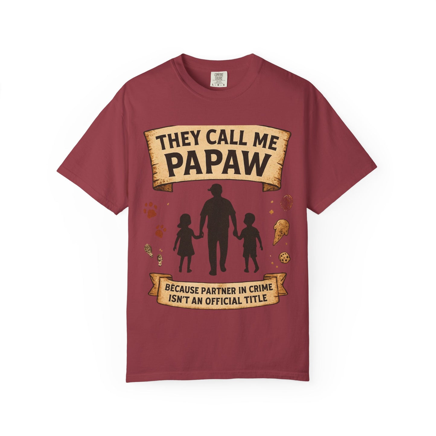 They Call Me Papaw T-Shirt | Papaw Grandpa Silhouette, Partner in Crime Design