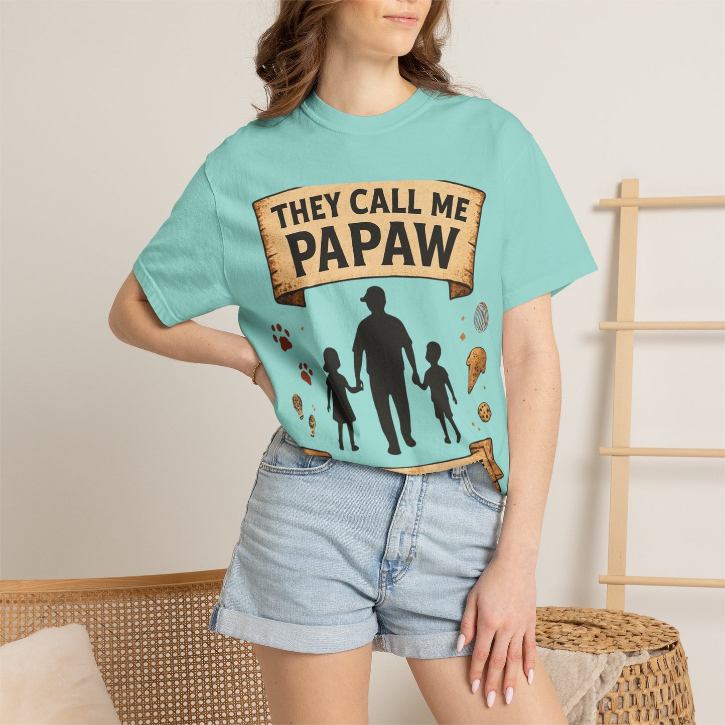 They Call Me Papaw T-Shirt | Papaw Grandpa Silhouette, Partner in Crime Design