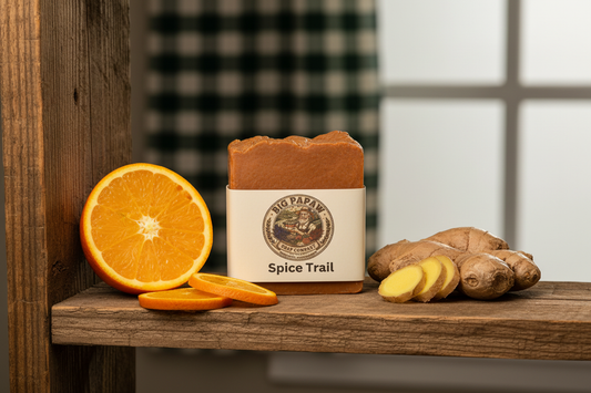 Spice Trail Soap on Rustic Shelf